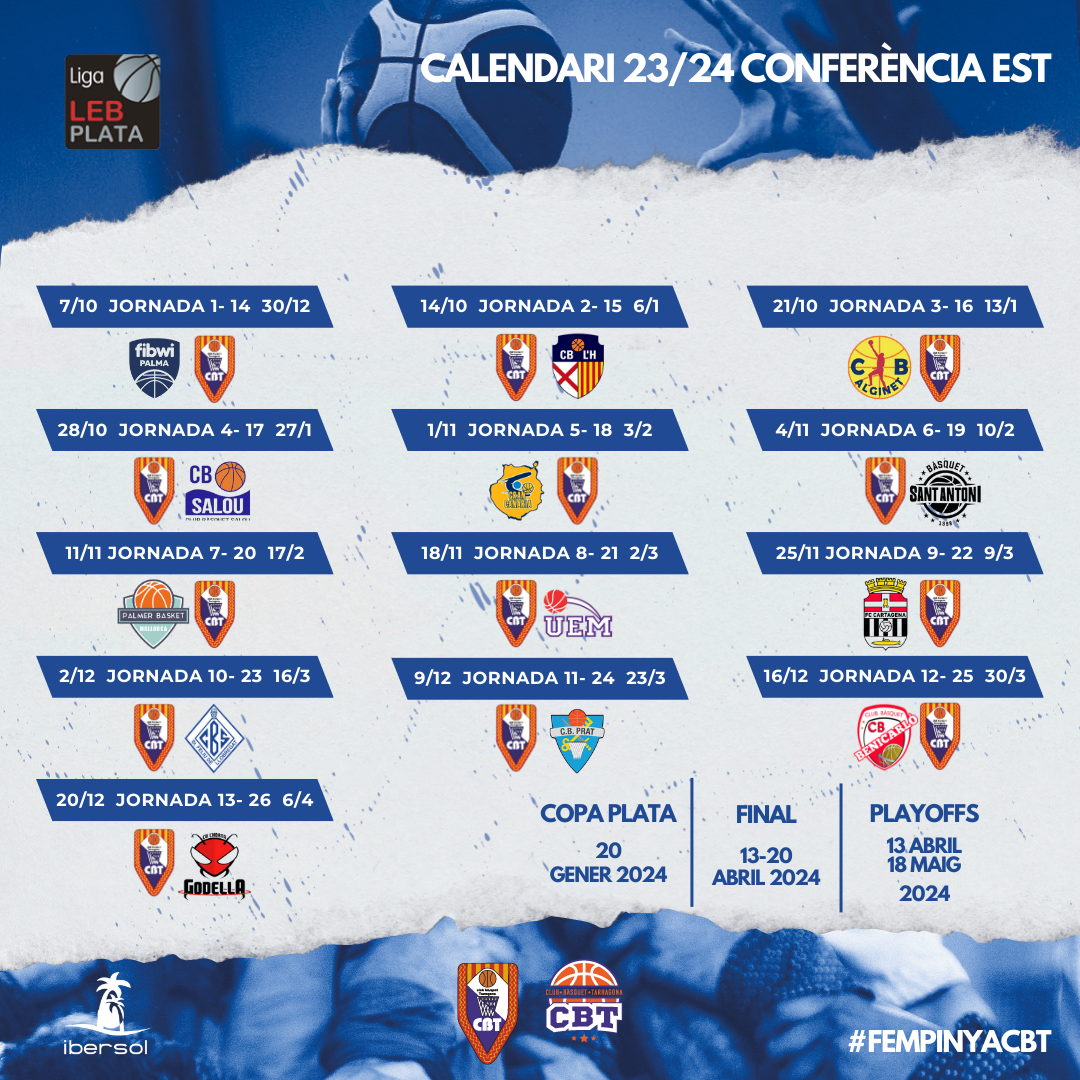 EL CALENDARI DE LA LEB PLATA 23/24 A PUNT